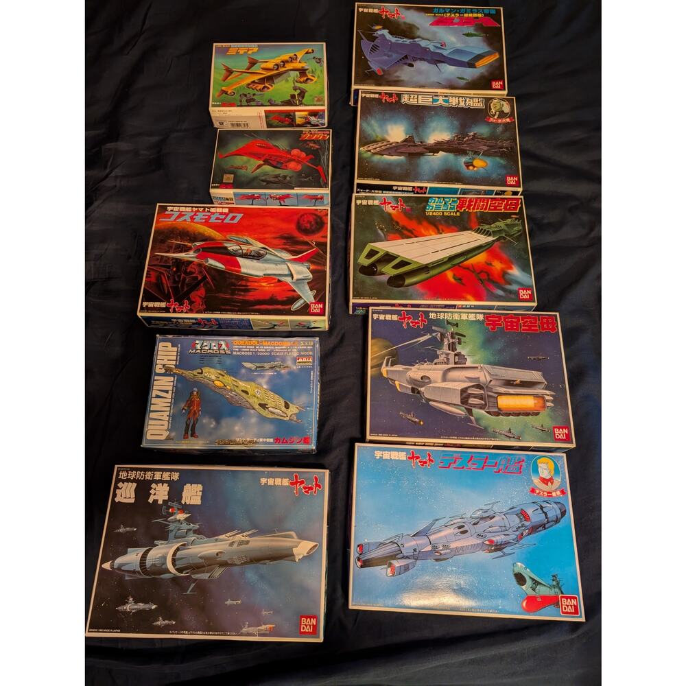Vintage StarBlazers Space Battleship Yamato Bandai Gundam Model kits Lot of 10
